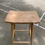  Ghế quầy bar gỗ ART - Ghế đẩu gỗ mặt cong chân tròn 