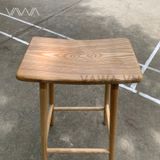  Ghế quầy bar gỗ ART - Ghế đẩu gỗ mặt cong chân tròn 