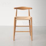  Ghế quầy bar gỗ Bull mặt đan dây 