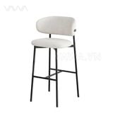  Ghế quầy bar hiện đại chân sắt bọc nệm tựa lưng 
