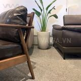  Ghế sofa đơn khung gỗ bọc da - Ghế thư giãn - Yoshino Armchair 
