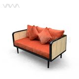  SOFA Văng Rustic Gỗ Mây 