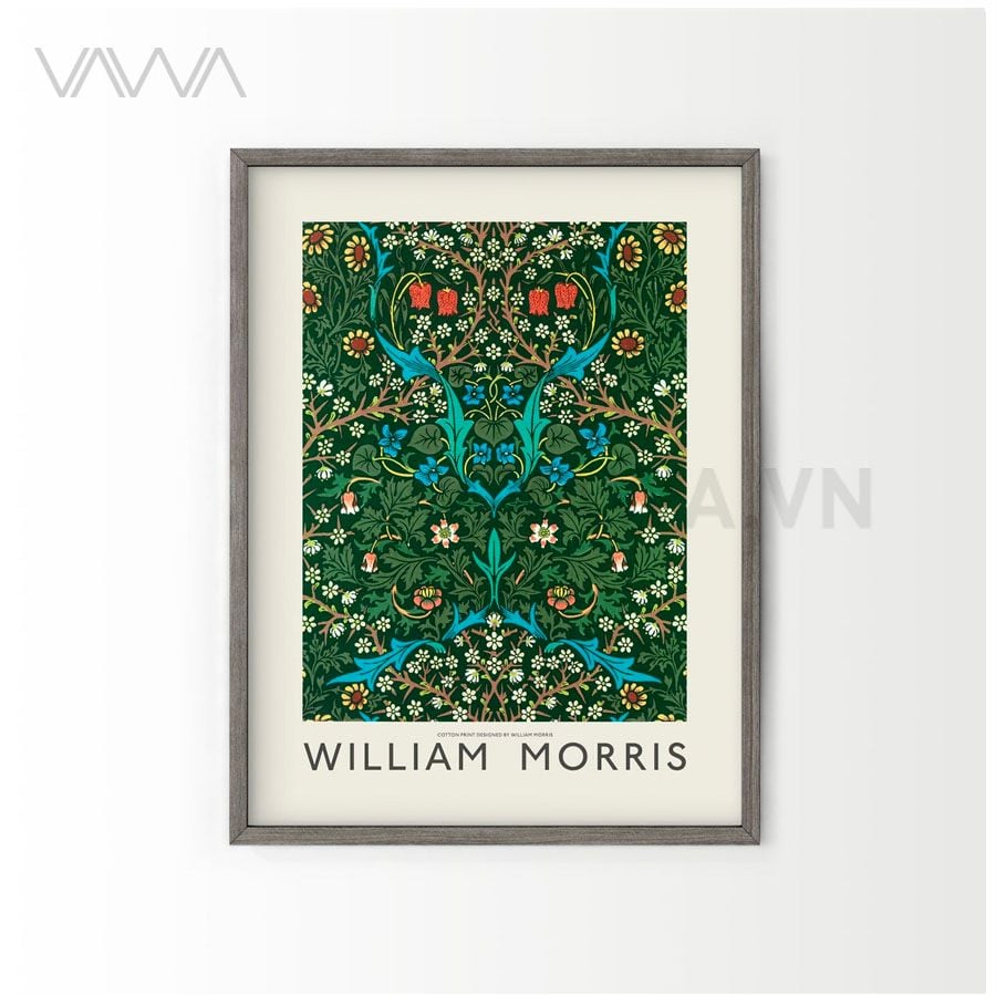  Tranh hoạ tiết cổ điển in hoa William Morris 