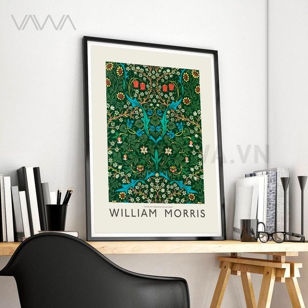 Tranh hoạ tiết cổ điển in hoa William Morris