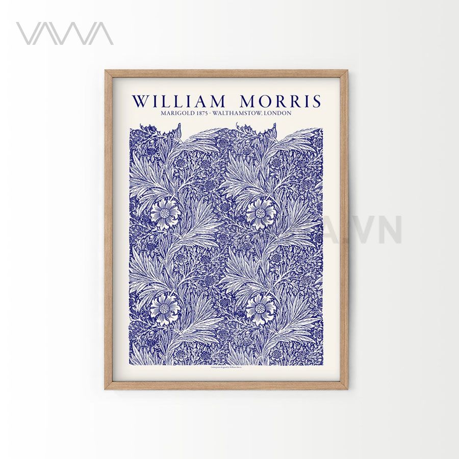  Tranh hoạ tiết cổ điển in hoa William Morris 