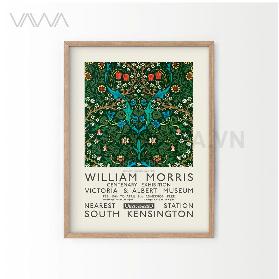  Tranh hoạ tiết cổ điển in hoa William Morris 