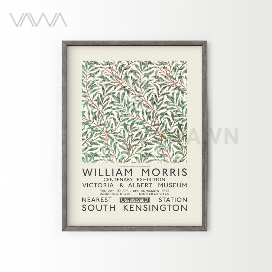  Tranh hoạ tiết cổ điển in hoa William Morris 