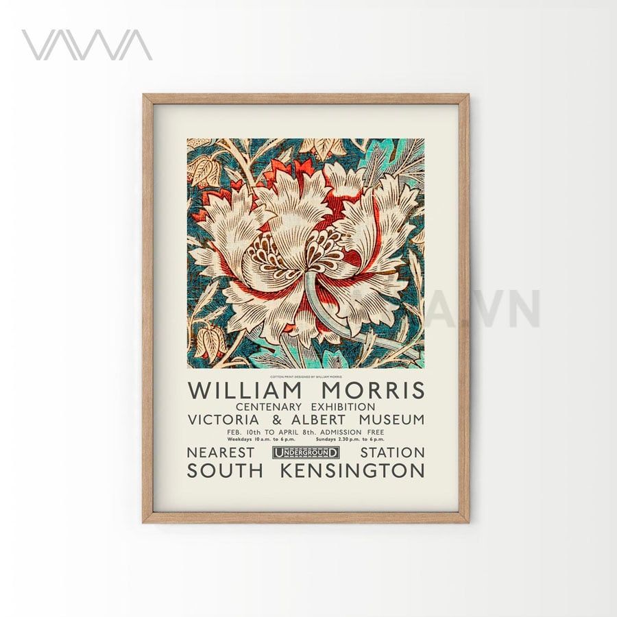  Tranh hoạ tiết cổ điển in hoa William Morris 