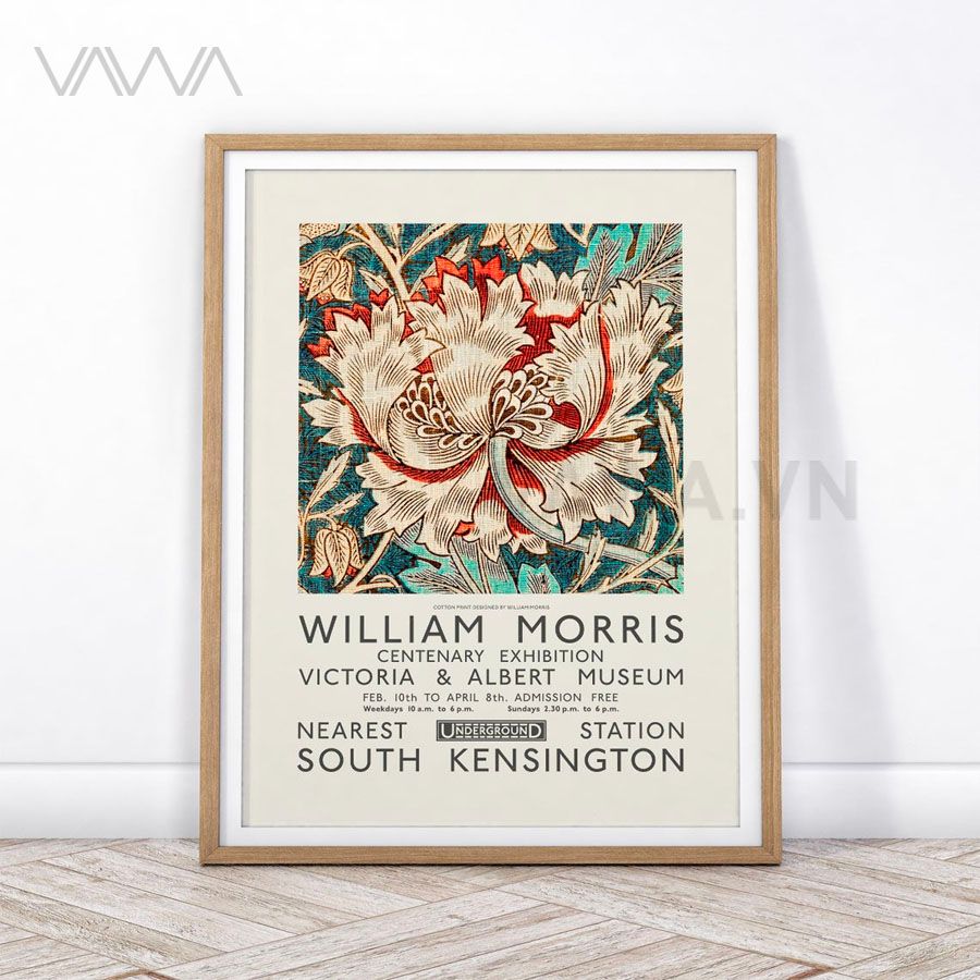  Tranh hoạ tiết cổ điển in hoa William Morris 