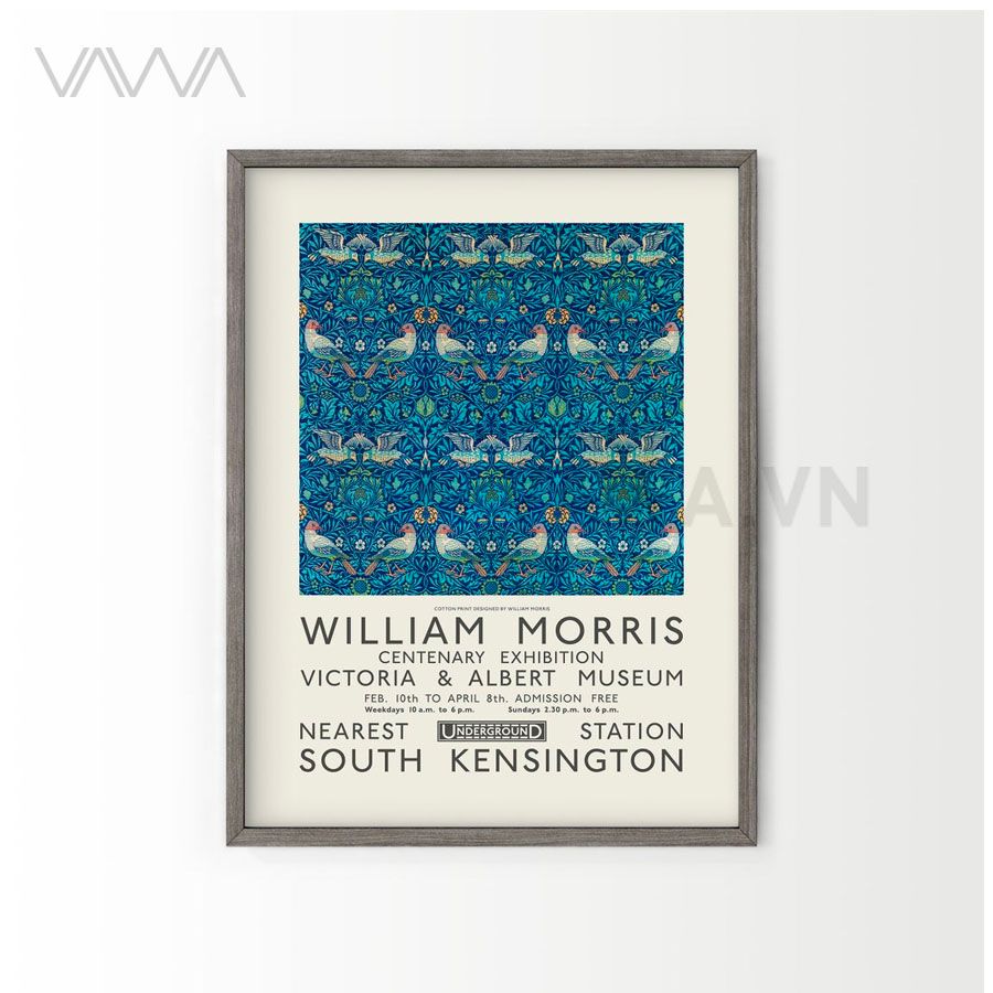  Tranh hoạ tiết cổ điển in hoa William Morris 