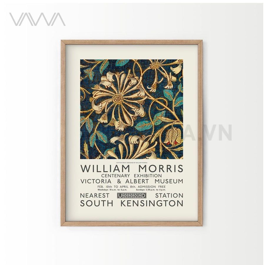  Tranh hoạ tiết cổ điển in hoa William Morris 