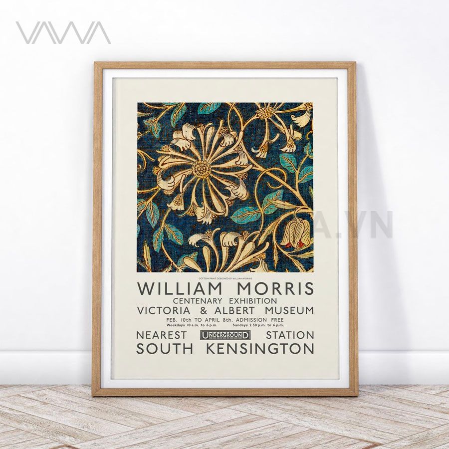  Tranh hoạ tiết cổ điển in hoa William Morris 