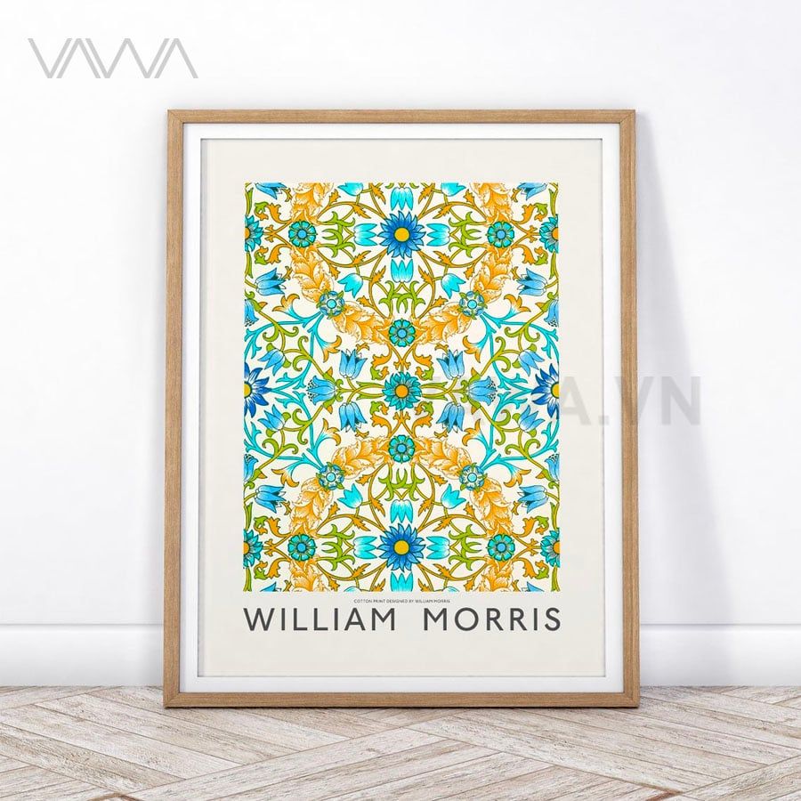  Tranh hoạ tiết cổ điển in hoa William Morris 