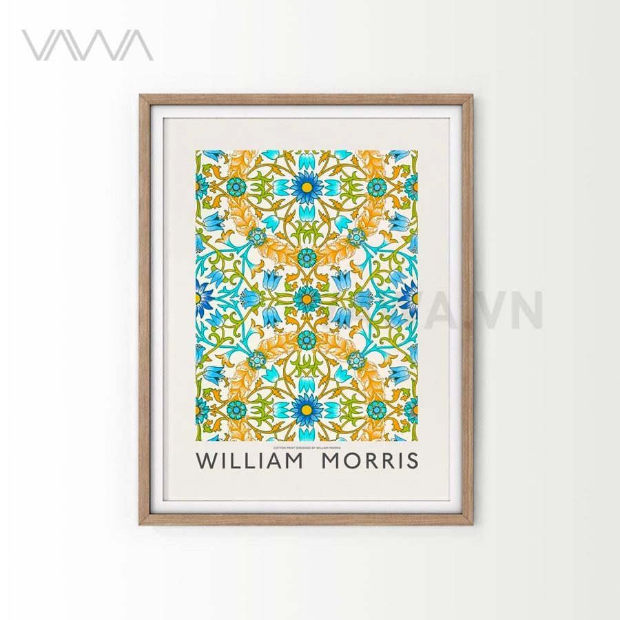  Tranh hoạ tiết cổ điển in hoa William Morris 