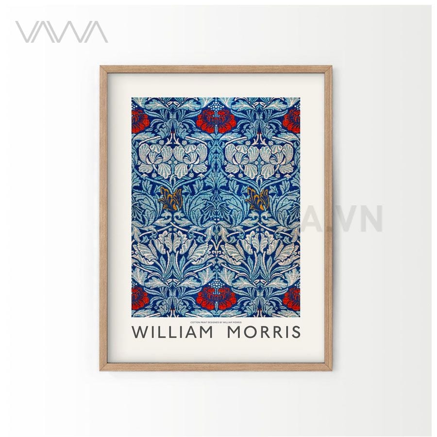  Tranh hoạ tiết cổ điển in hoa William Morris 