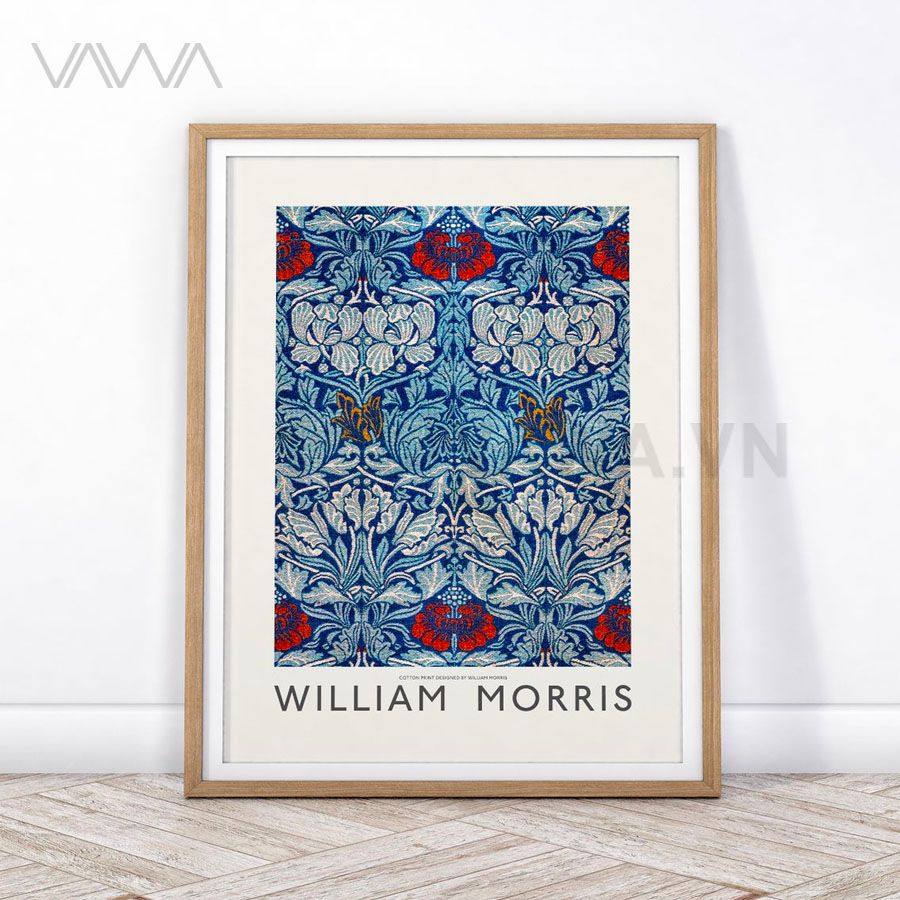  Tranh hoạ tiết cổ điển in hoa William Morris 