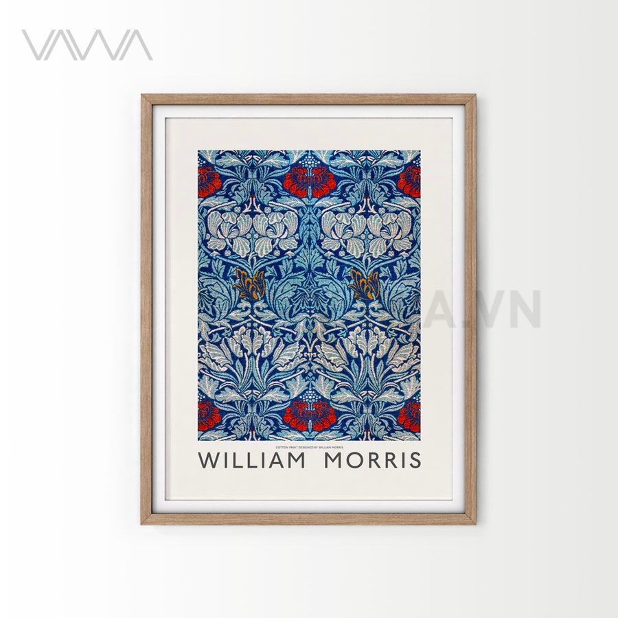  Tranh hoạ tiết cổ điển in hoa William Morris 