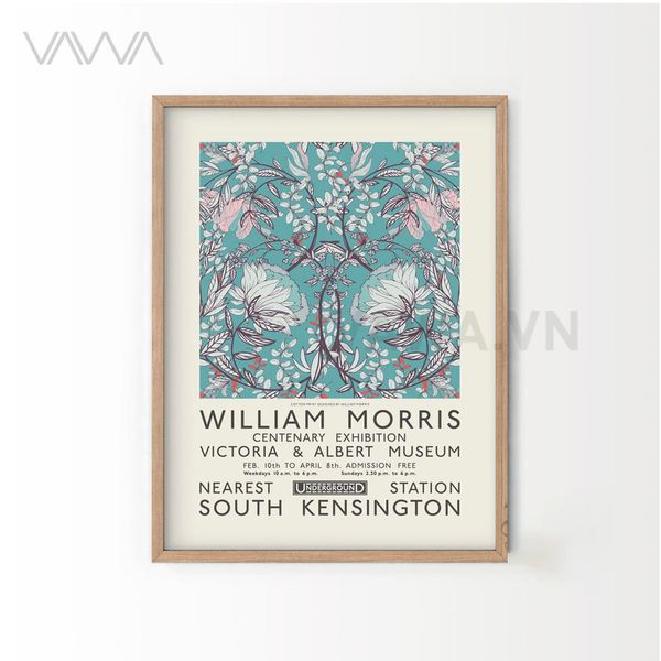 Tranh hoạ tiết cổ điển in hoa William Morris