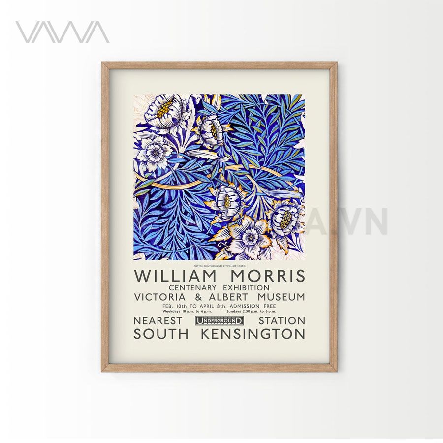  Tranh hoạ tiết cổ điển in hoa William Morris 