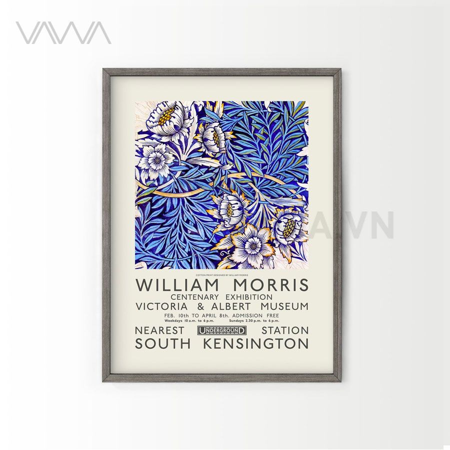  Tranh hoạ tiết cổ điển in hoa William Morris 