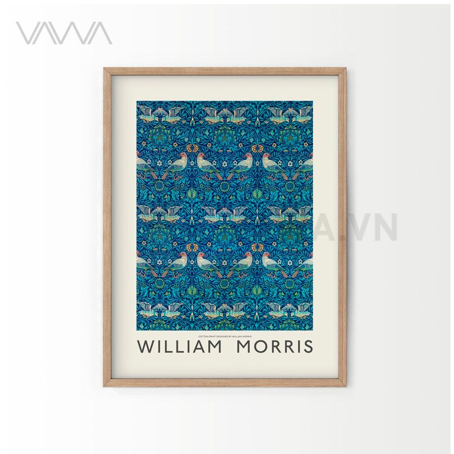  Tranh hoạ tiết cổ điển in hoa William Morris 