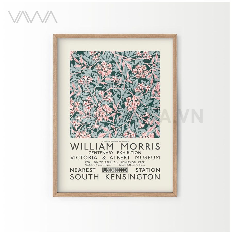  Tranh hoạ tiết cổ điển in hoa William Morris 