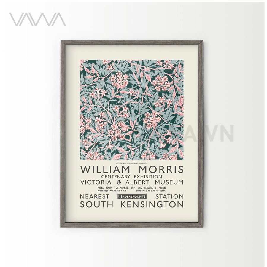  Tranh hoạ tiết cổ điển in hoa William Morris 