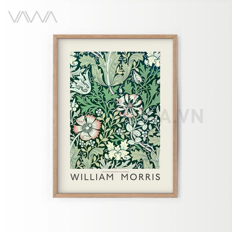  Tranh hoạ tiết cổ điển in hoa William Morris 