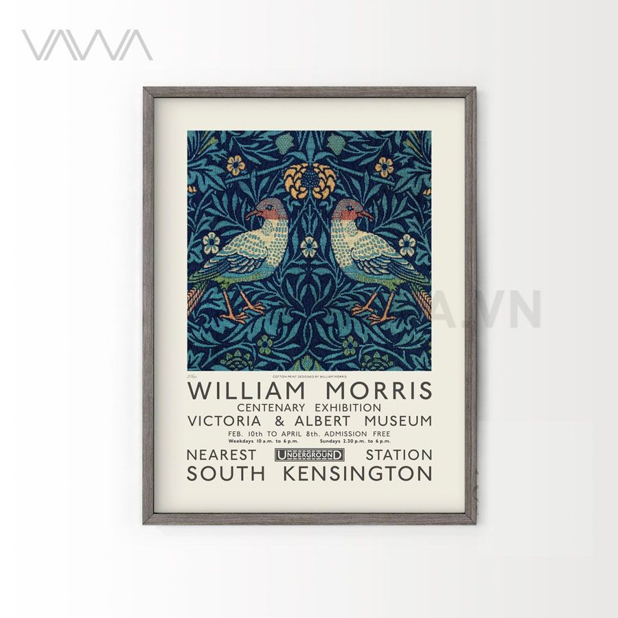  Tranh hoạ tiết cổ điển in hoa William Morris 