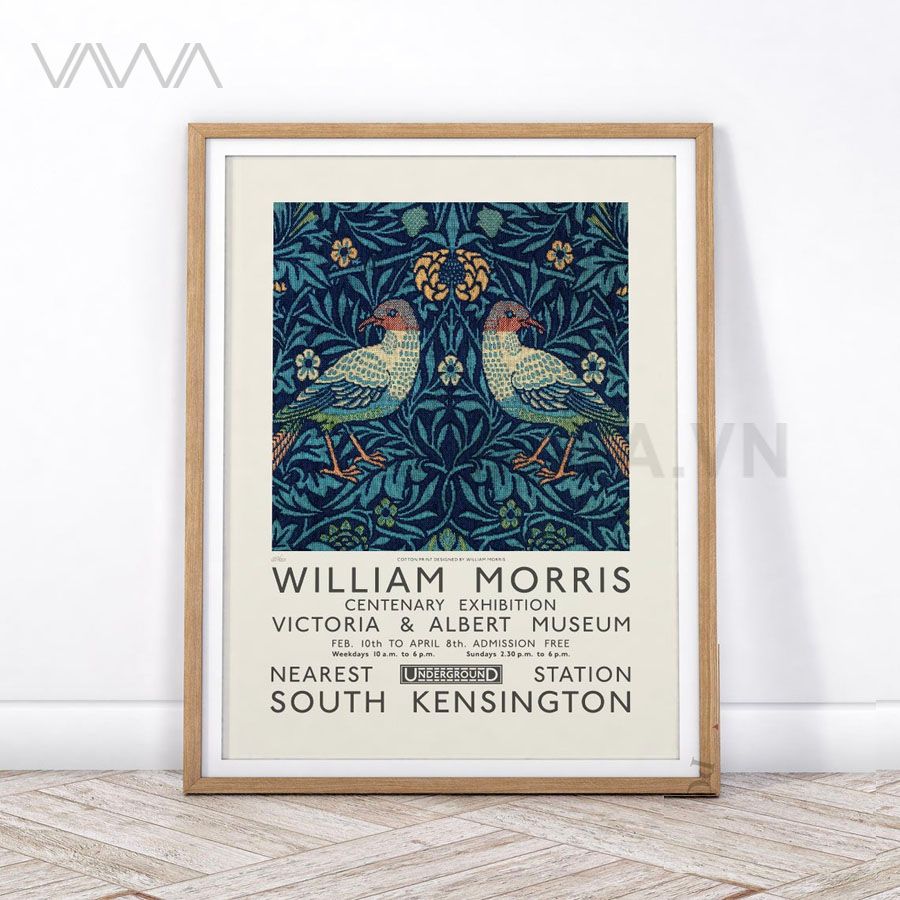  Tranh hoạ tiết cổ điển in hoa William Morris 