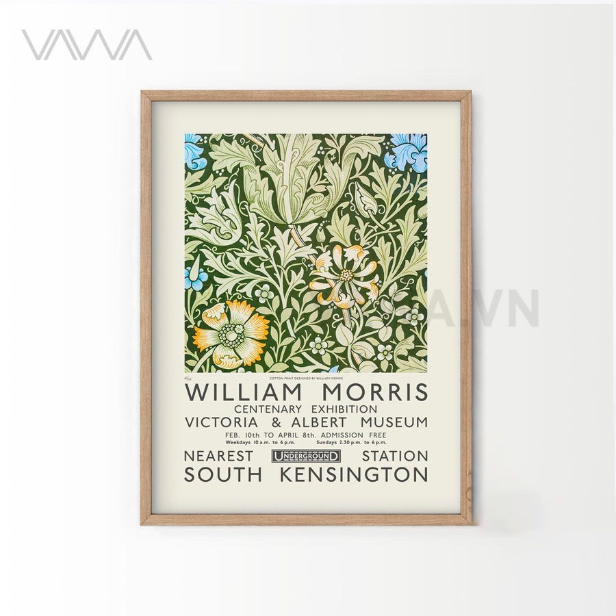  Tranh hoạ tiết cổ điển in hoa William Morris 