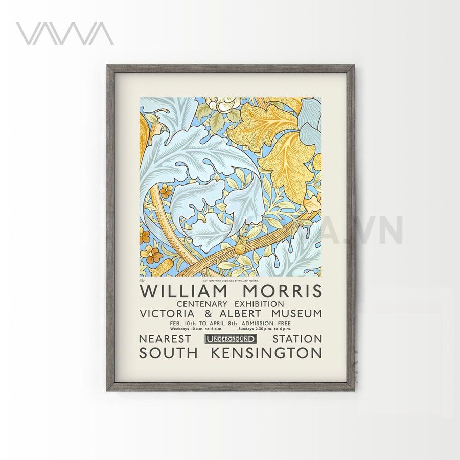  Tranh hoạ tiết cổ điển in hoa William Morris 