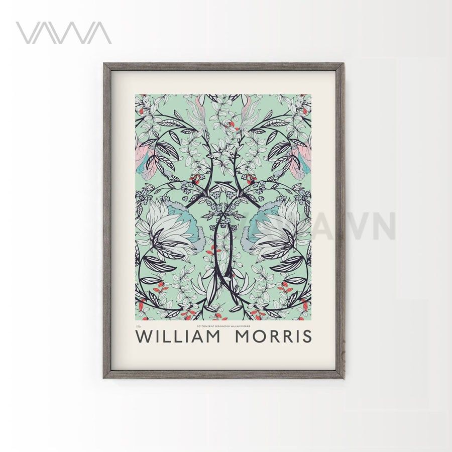  Tranh hoạ tiết cổ điển in hoa William Morris 