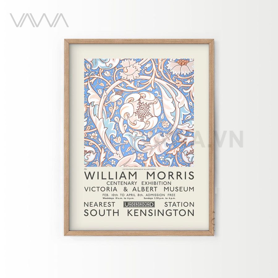  Tranh hoạ tiết cổ điển in hoa William Morris 