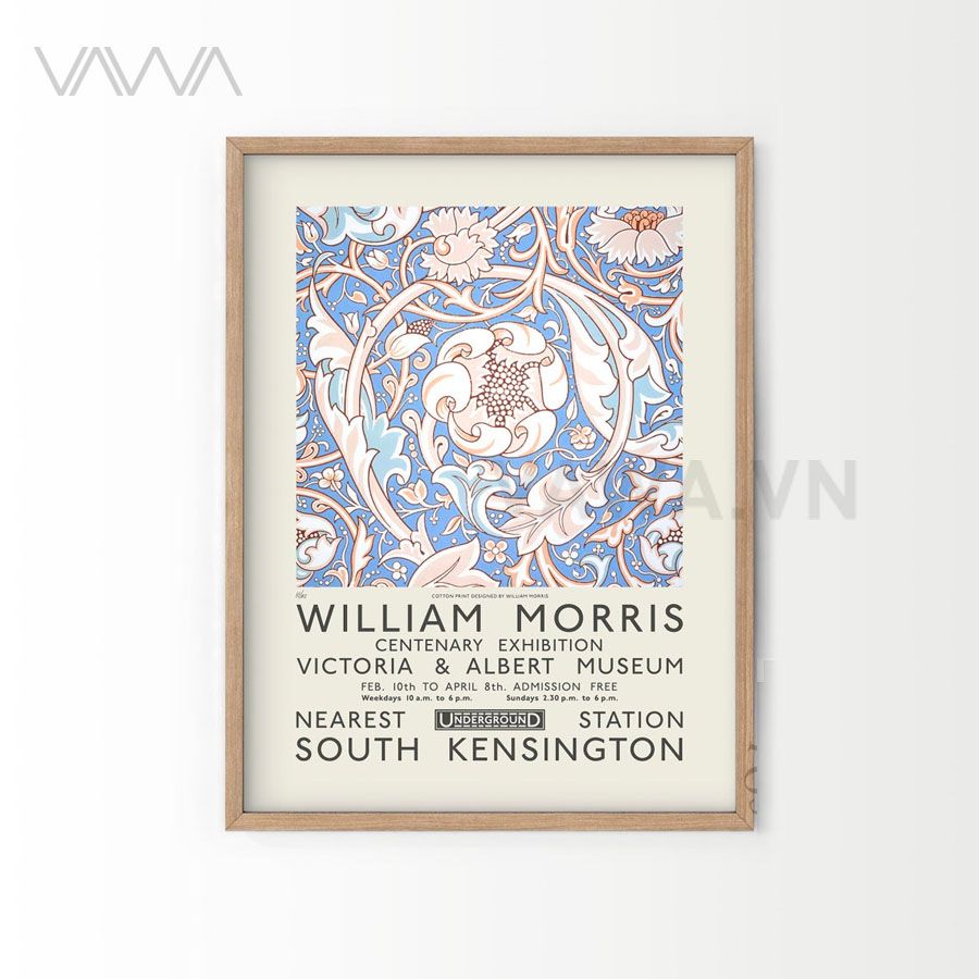  Tranh hoạ tiết cổ điển in hoa William Morris 