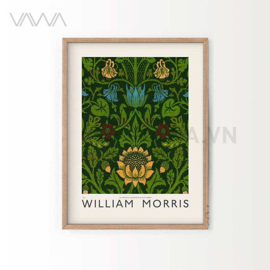  Tranh hoạ tiết cổ điển in hoa William Morris 