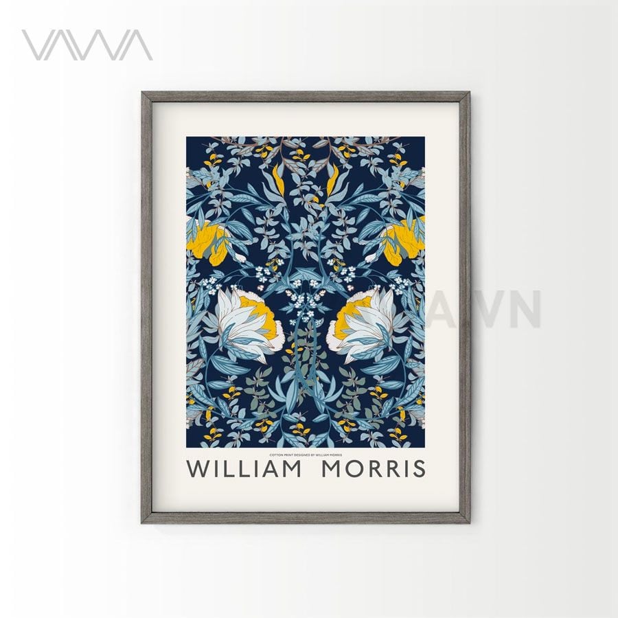  Tranh hoạ tiết cổ điển in hoa William Morris 