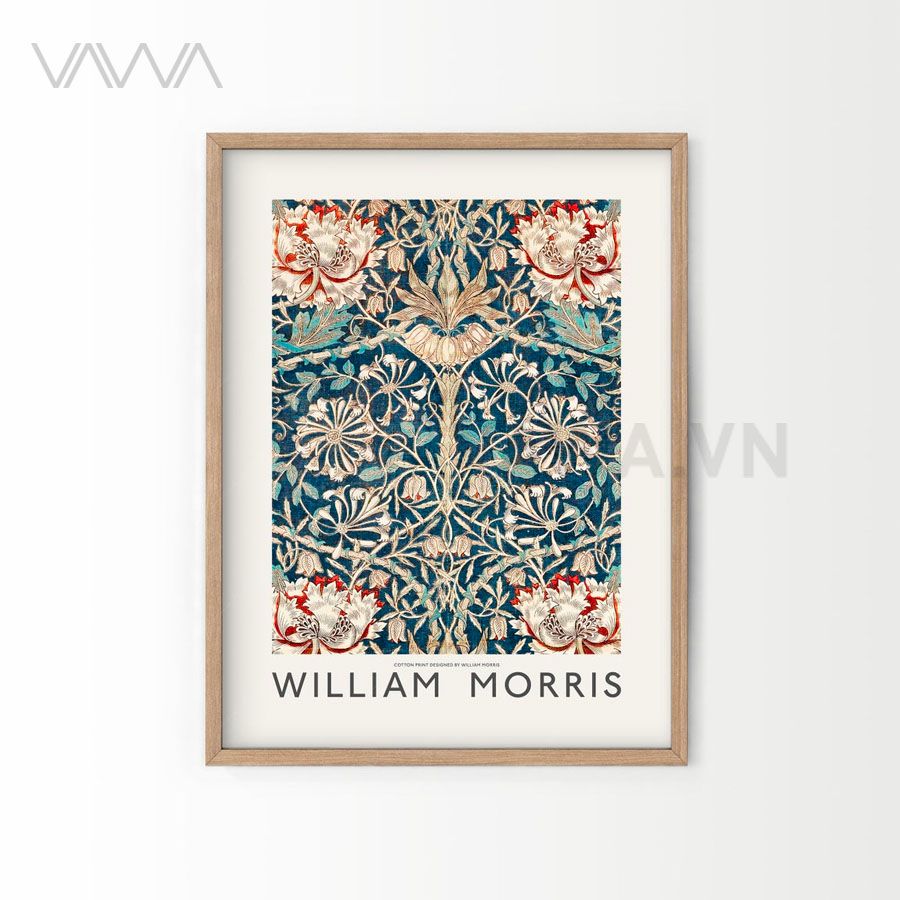  Tranh hoạ tiết cổ điển in hoa William Morris 