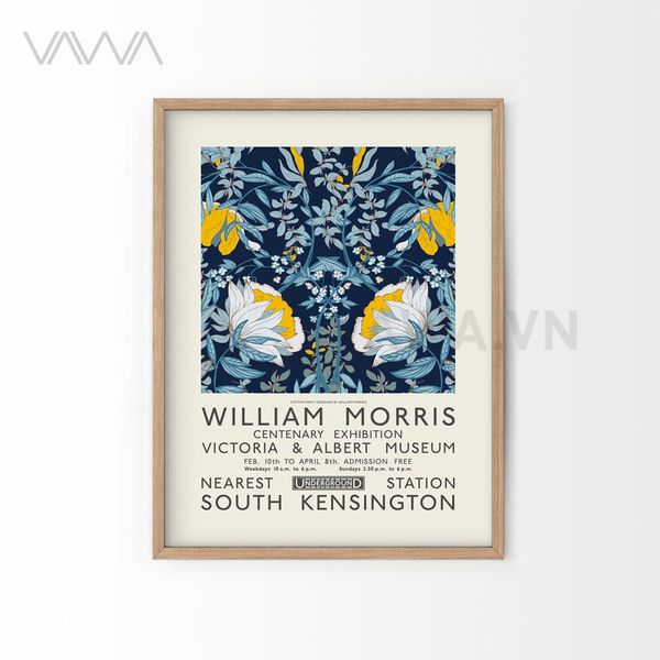 Tranh hoạ tiết cổ điển in hoa William Morris