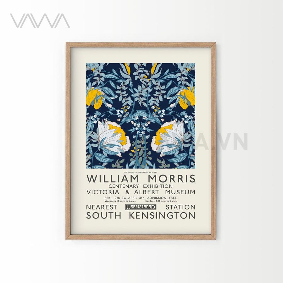  Tranh hoạ tiết cổ điển in hoa William Morris 