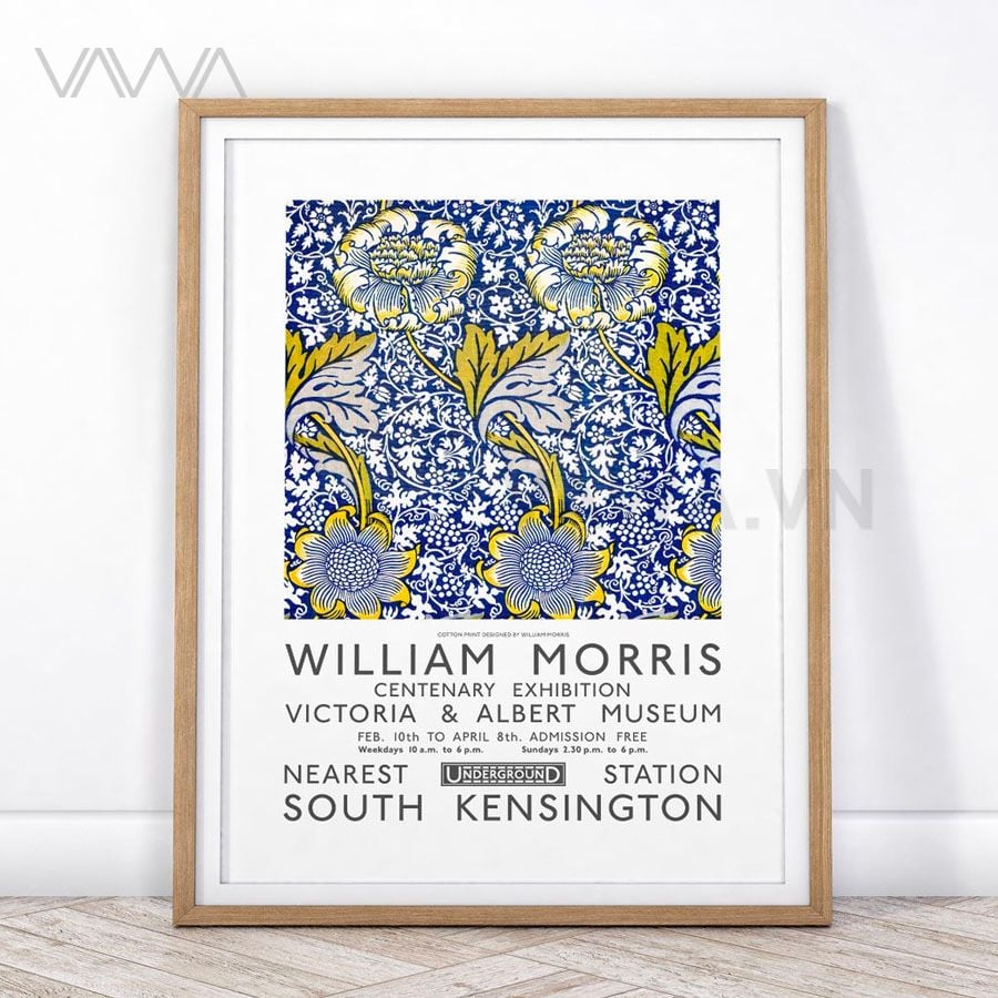  Tranh hoạ tiết cổ điển in hoa William Morris 