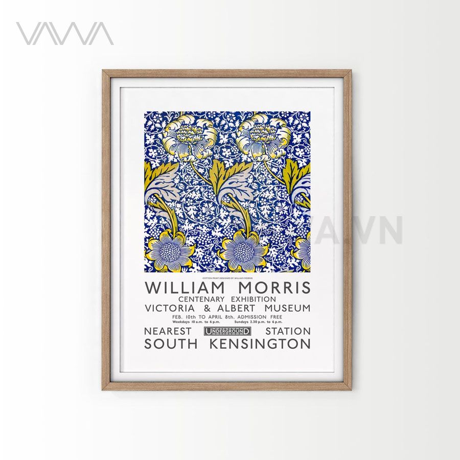  Tranh hoạ tiết cổ điển in hoa William Morris 