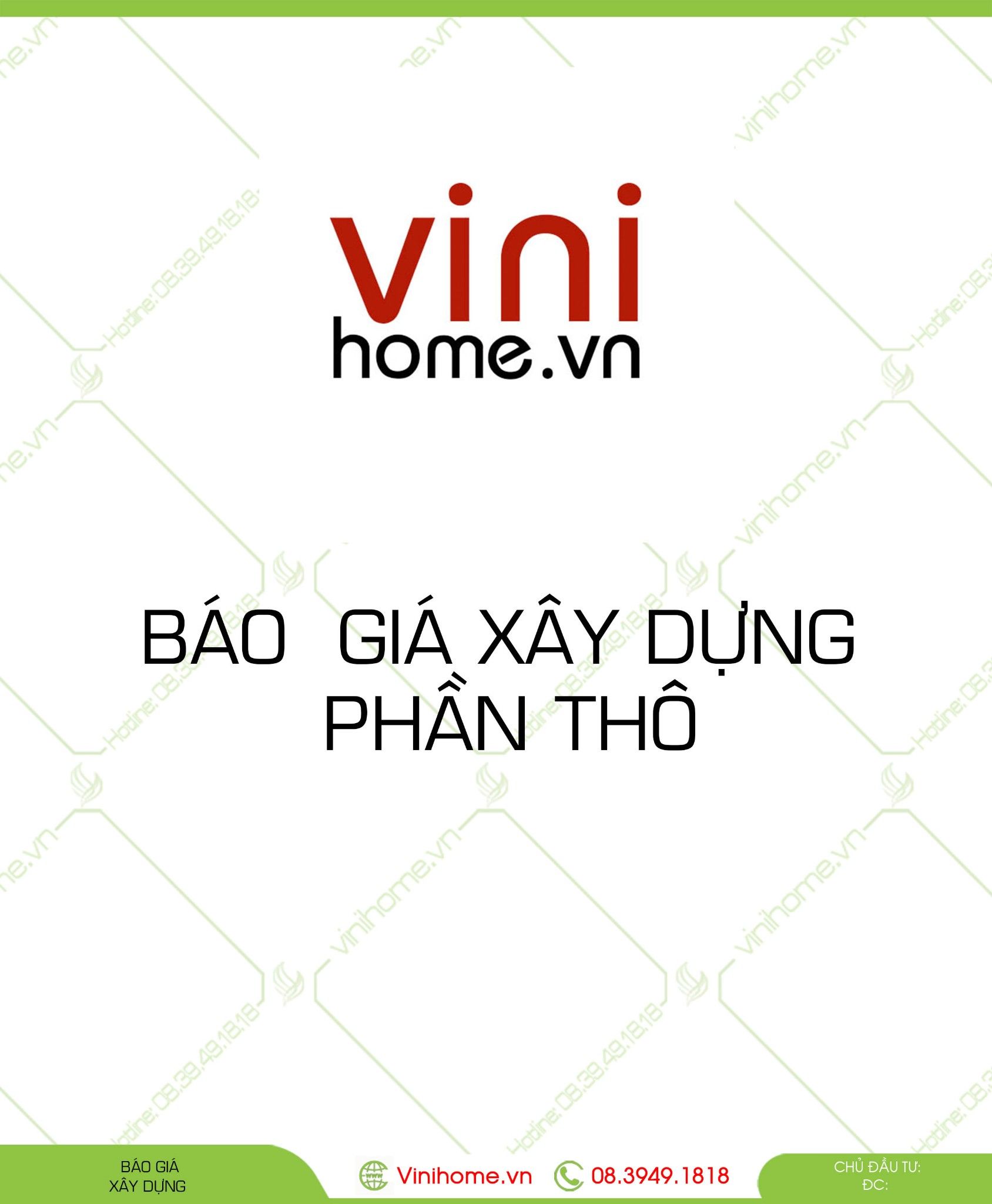  Báo Giá Phần Thô 