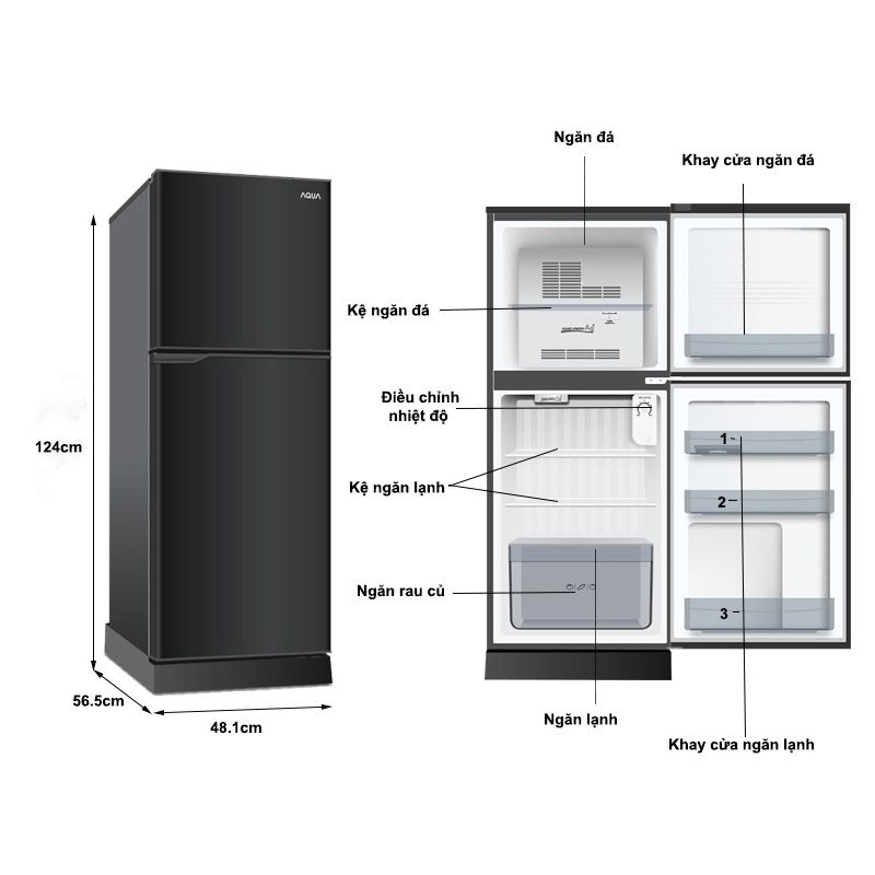 Tủ Lạnh AQUA 143 Lít AQR-T150FA(BS) – dienmaysaigon.com