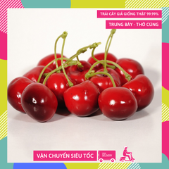 Chùm Cherry giả trang trí, trái cây giả chùm Cherry - Hoa quả giả cao cấp