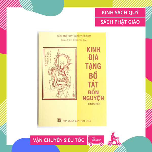 Kinh Phật - Kinh Địa Tạng Bổn Nguyện bìa giấy vàng - Thích Trí Tịnh - Chữ to rõ 246 trang