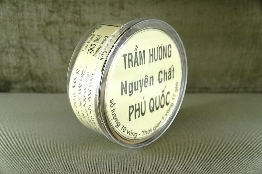 Hương vòng trầm hương rừng Phú Quốc nguyên chất 10 vòng/Hộp - Nhang trầm cháy 17h/Vòng