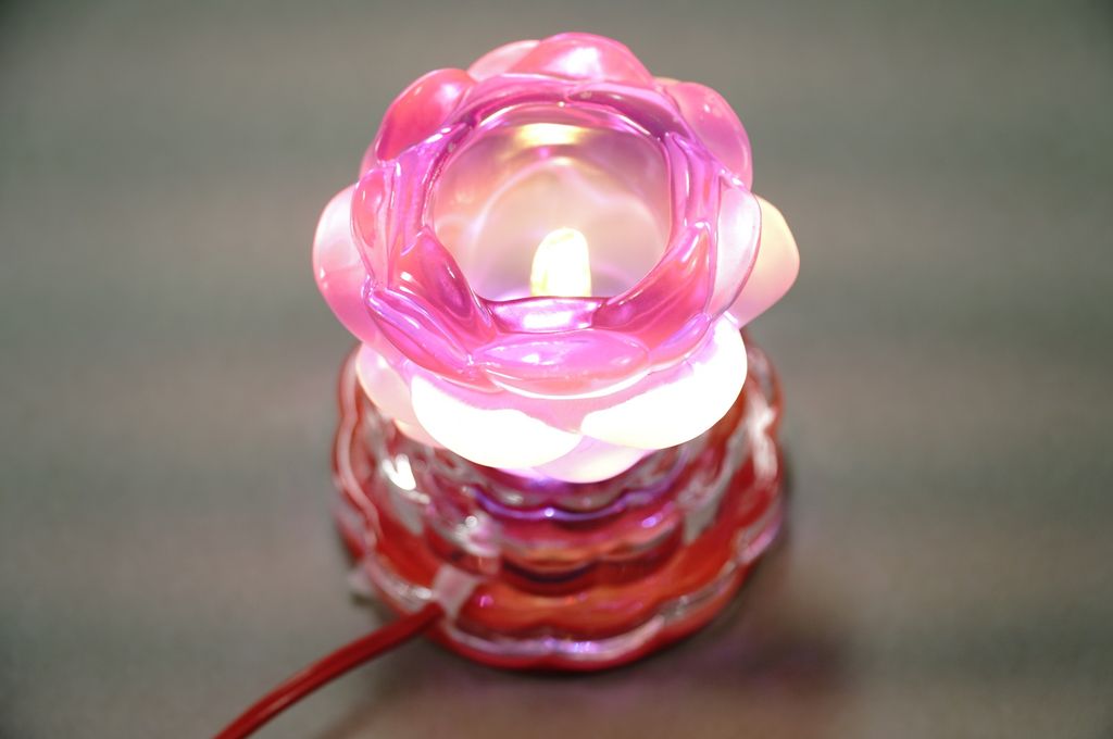 Đèn thờ điện lưu ly pha lê bông ngắn nguyên khối đèn thờ Phật led nhỏ - Cao 10cm