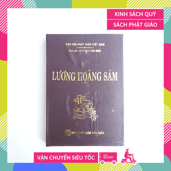 Kinh Phật - Kinh Lương Hoàng Sám bìa da nâu - Thích Viên Giác - Chữ to rõ 560 trang
