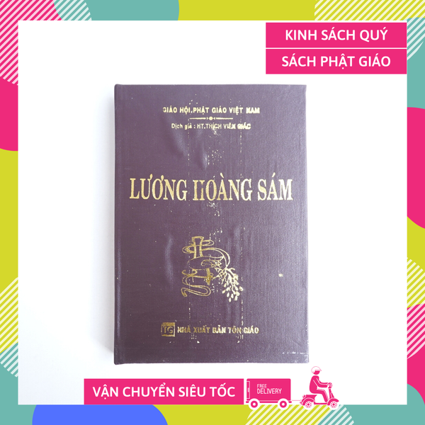 Sách Phật Giáo - Kinh Lương Hoàng Sám bìa da nâu - Thích Viên Giác - Chữ to rõ 560 trang